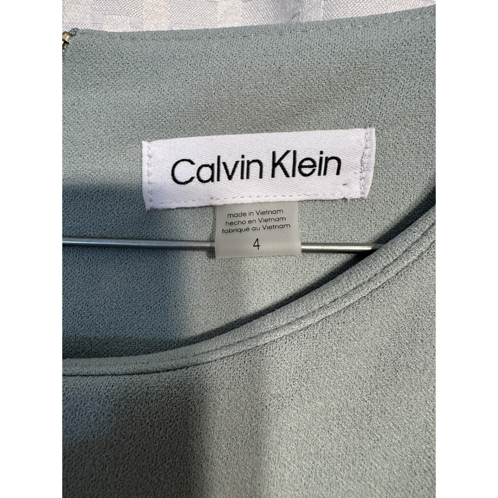 Calvin Klein Sage Green Wrap-Style Dress - Picture 5 of 9